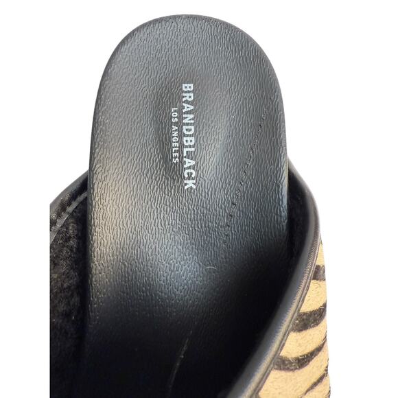 Brandblack Vida Mule Faux Fur Zebra Clog Slip On Flat‎ Sandals 7 NEW-Imperfect - Picture 5 of 9